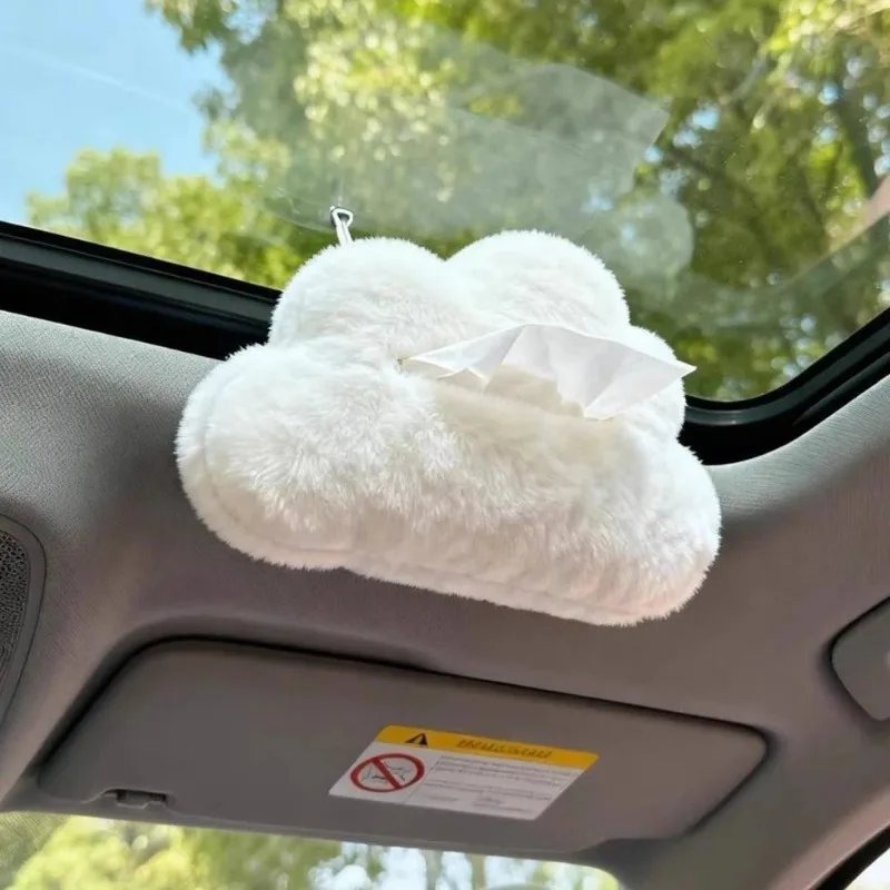 Tissue Cover Cloud Shaped Tissue Boxes Car Interior Suspension Creative Paper Towel Storage Car Storage Organization