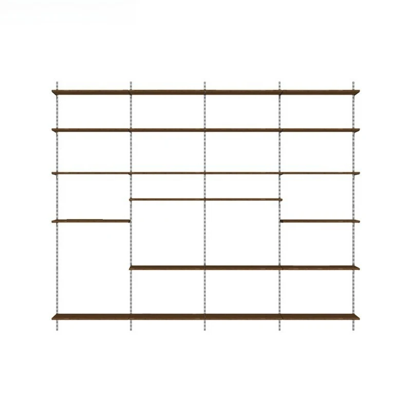 Medieval style 606 wall baffle solid wood bookshelf retro wall-mounted track shelf multi-layer storage rack
