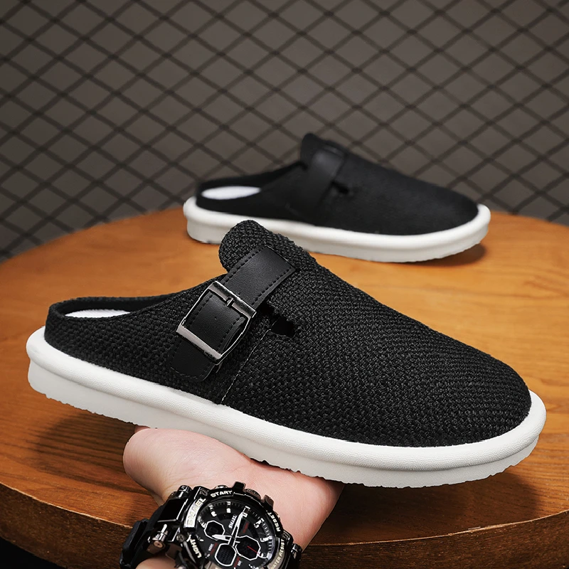 

Unisex Canvas Shoes Summer Versatile Casual Low-Top Slip-On round Toe Thick Bottom Rubber Sole Breathable Youth Trend Footwear