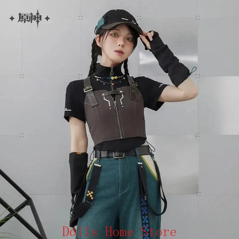 

MiHoYo Official Original Merch Genshin Impact Kinich Theme Impression Serie Vest Splicing Short Vest Fashion Cosplay Gifts
