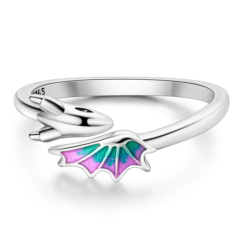 Women's 925 Sterling Silver Pterodactyl Open Ring