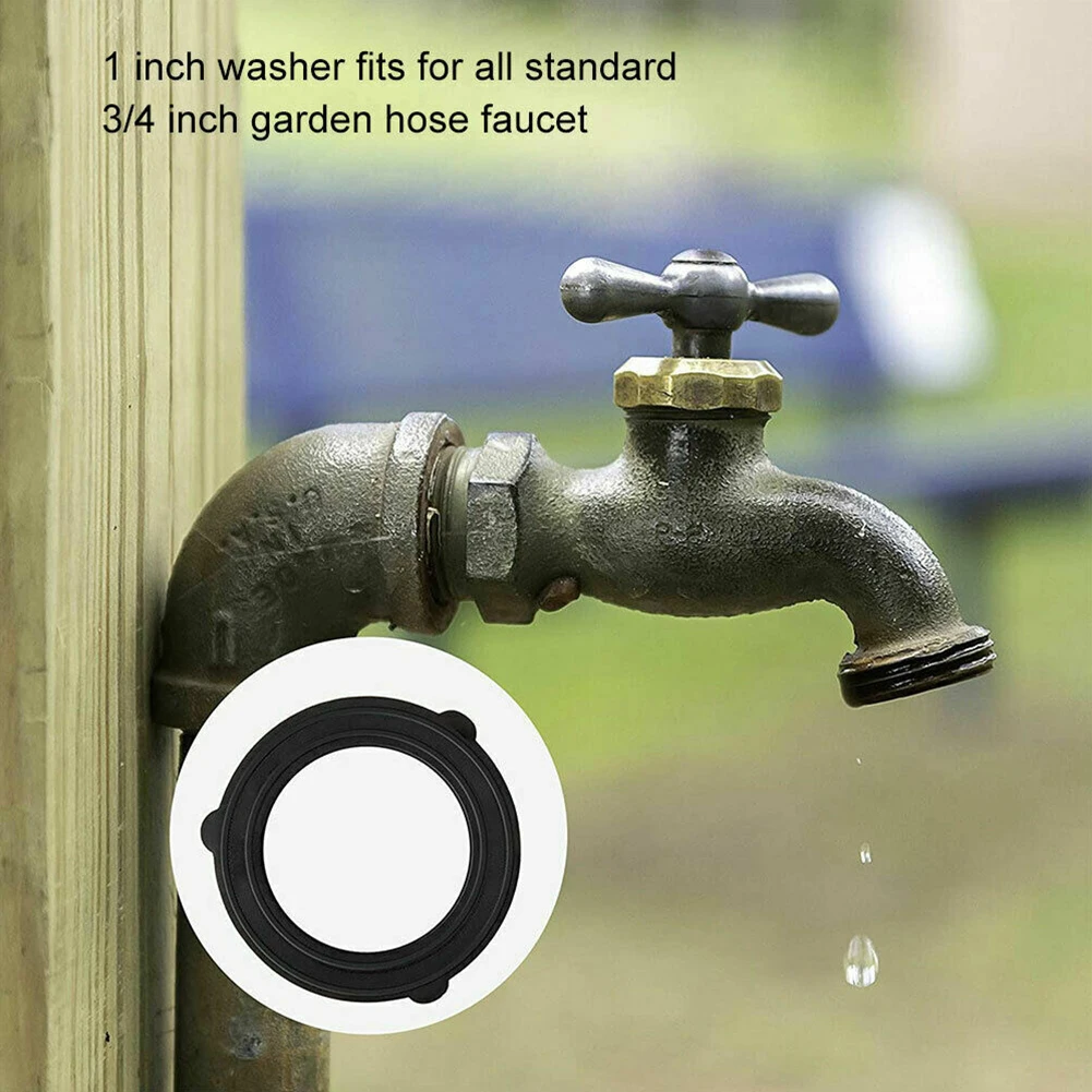 Rubber Washers For Garden Hoses With Integrated Tabs To Maintain Alignment And Seal Integrity On 3/4 Inch Threaded Fittings