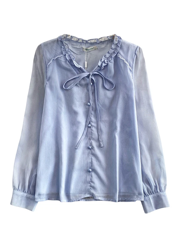 Ele solto feminino renda guarnição v-ne irt casual sle longo sve camada base top outono inverno faion conforto respirável...