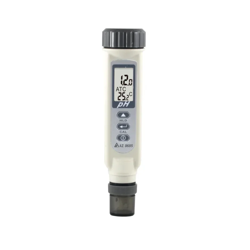 High Precision Portable pH Meter Plastic Handheld Water Quality Tester for Aquatic Fish Shrimp Farming AZ8685 Model Temperature