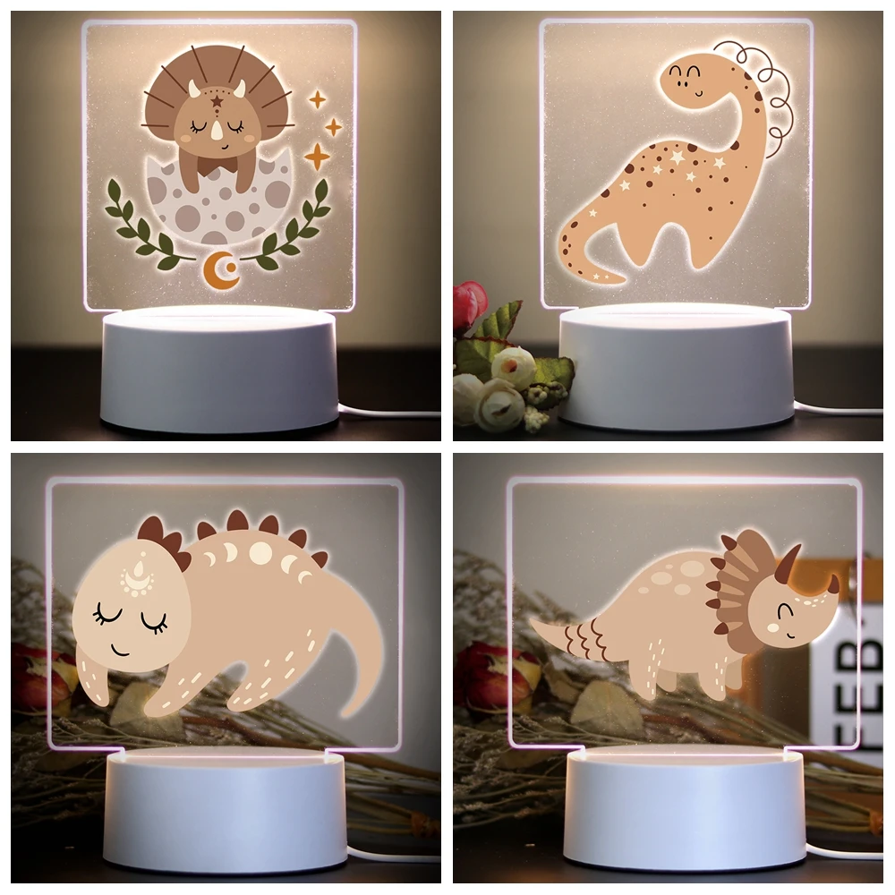 Dinosaur 3D Night Light Kids Toy Birthday Christmas Gifts For Kids Toys 3D Led Night Lamp Usb Color Changeable Table Lamp