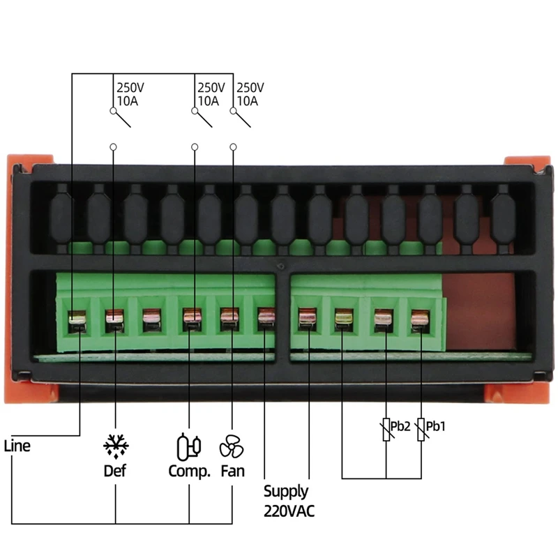 Imagem -05 - Digital Temperatura Controlador Termostatos Microcomputador Termostato Refrigeração Alarme 220v Ntc Sensor 4x Etc-974