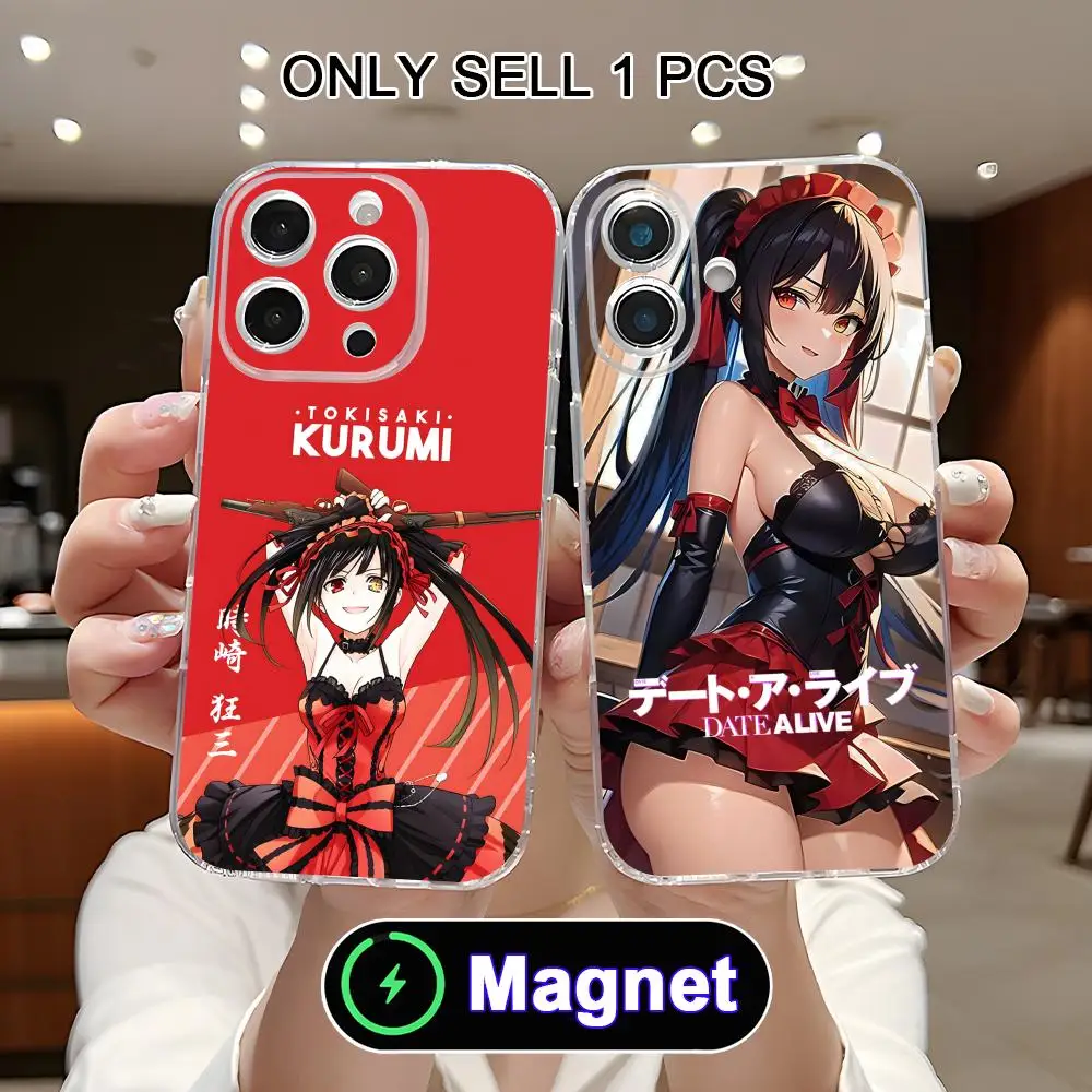 

Date a Live Kurumi Tokisaki Phone Case for iPhone 17 16 15 14 13 12 11 Air Pro Max Plus Mini Soft TPU Clear Magnet Cover