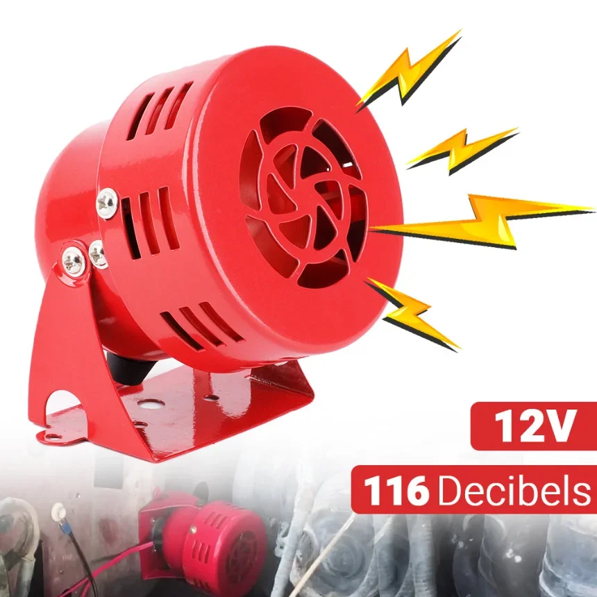 12V 110DB Automotive Horns Air Raid Siren  Driven Alarm Car Truck Motor High Quality Alarm Tweeter Air Defense Horn Metal 1pc