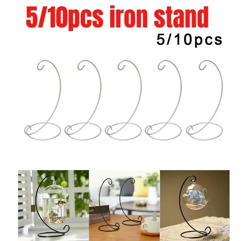 5/10 قطعة ديكور المنزل الحلي حامل حامل الحديد حامل النبات المشهد الصغير معلقة الداعم لغرفة النوم ديكور حديقة حلية #1