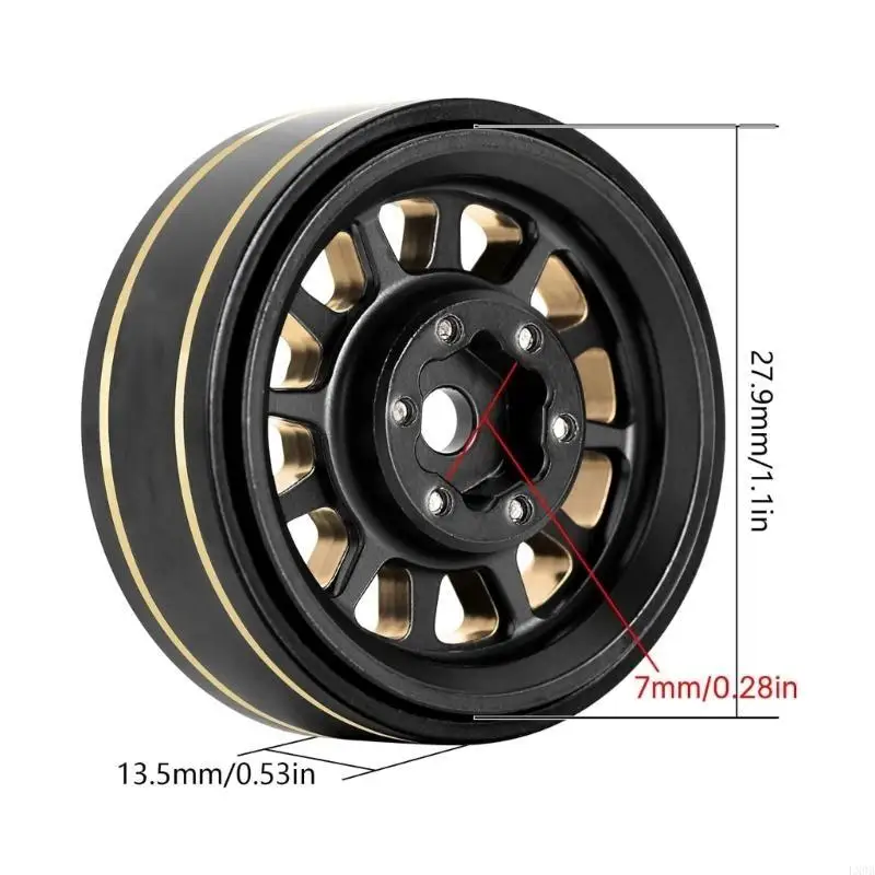 Для 1/18 TRX4M 1/24 SCX24 Brass Beadlock Rims Beadlock Wheel Rc Accessories 12-Spoke RC Crawler
