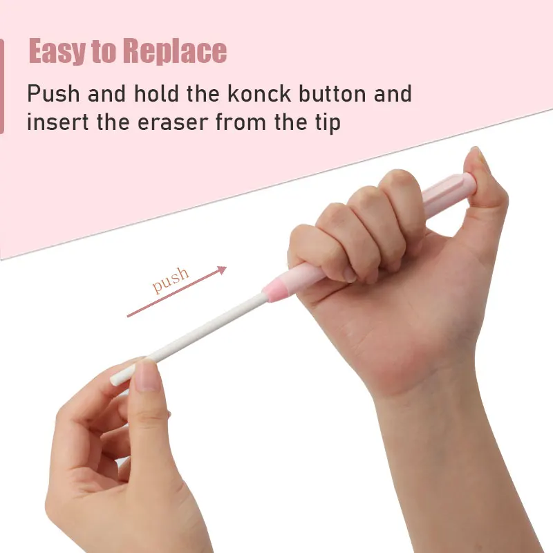 11Pcs/Set New Creative Pen Shape Press Type Pencil Eraser with Replaceable Core Sketching Painting Writing Erase Supplies view 5