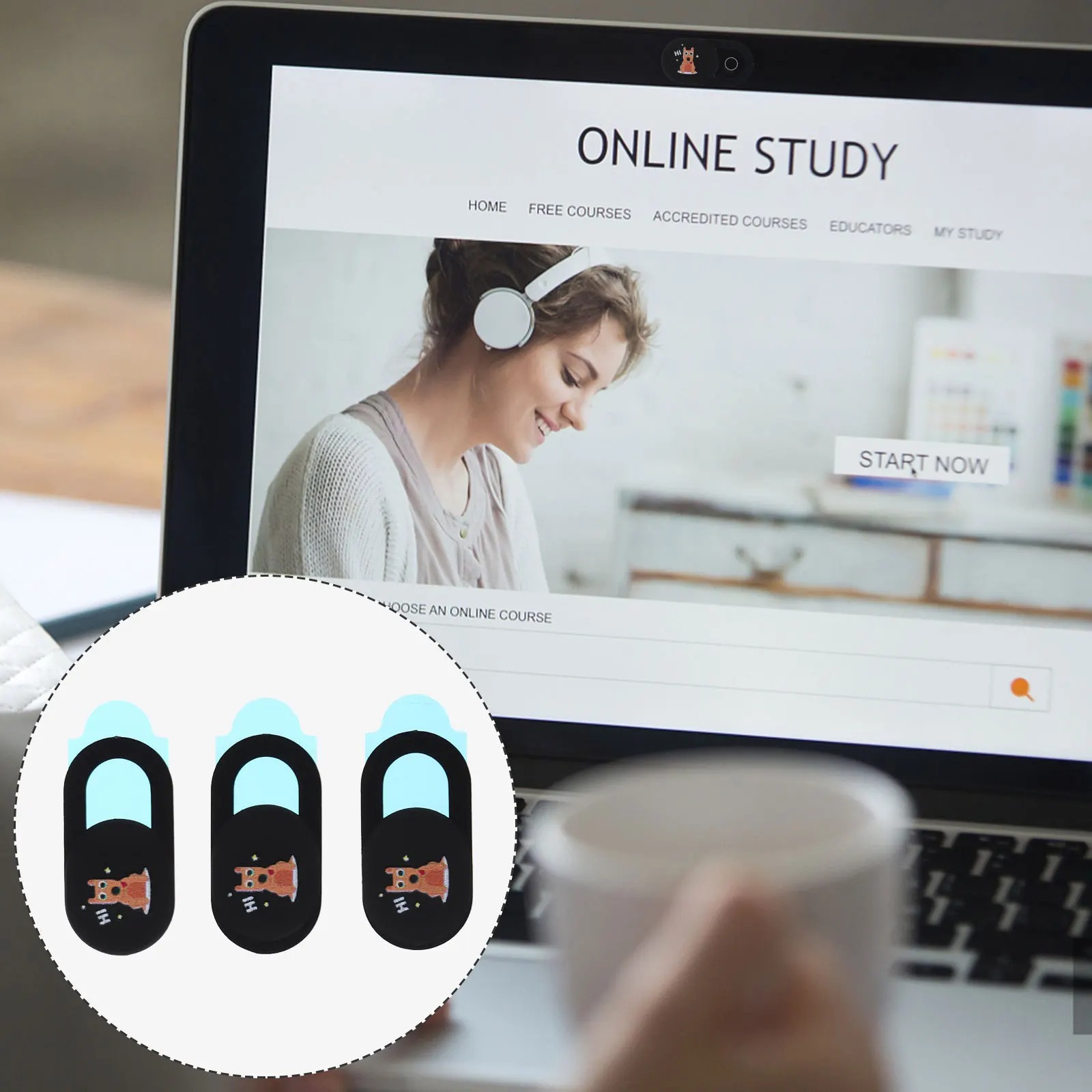 

3Pcs Camera Cover Durable Webcam Patch Anti- Protective Cover for Laptop Mobile Tablet Phone Camera Accessory