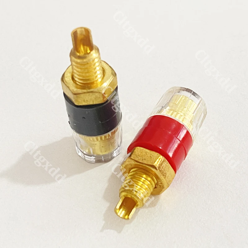 Cltgxdd 2 Stück Messingklemmen für 4-mm-Bananenstecker, CD-Audio-Lautsprecher, Anschlusskabel, Verstärker, Gewinde 31 mm/33 mm – Detail 8