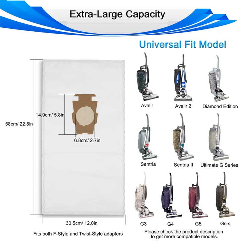 A01M 10PCS Dust Bags for Kirby Sentria Vacuum Cleaner G7E/G10/G10E/G5/G6/KY10/MK2/MK3 205811, 205814 Vacuum Garbage Bag