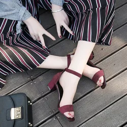 Women's 2026 Summer Fashion Sandals Medium High Heel Outdoor Sandalias Elegant Wedding Shoes Bridal Plus Size 34-40 Buckle Strap