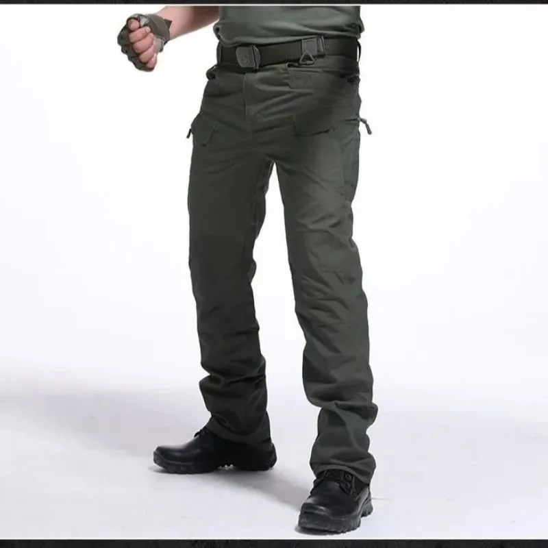 Men's IX7 Quick Dry Tactical Pants Summer Lightweight Multi-Pocket Elastic Cargo Trousers