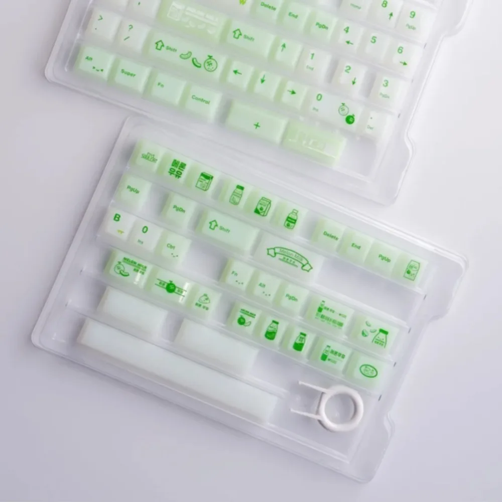Hami Melon Milk Design Keycaps Cherry Profile Original Factory Height PC Keycaps Glossy Translucent Pc Accessories Gifts
