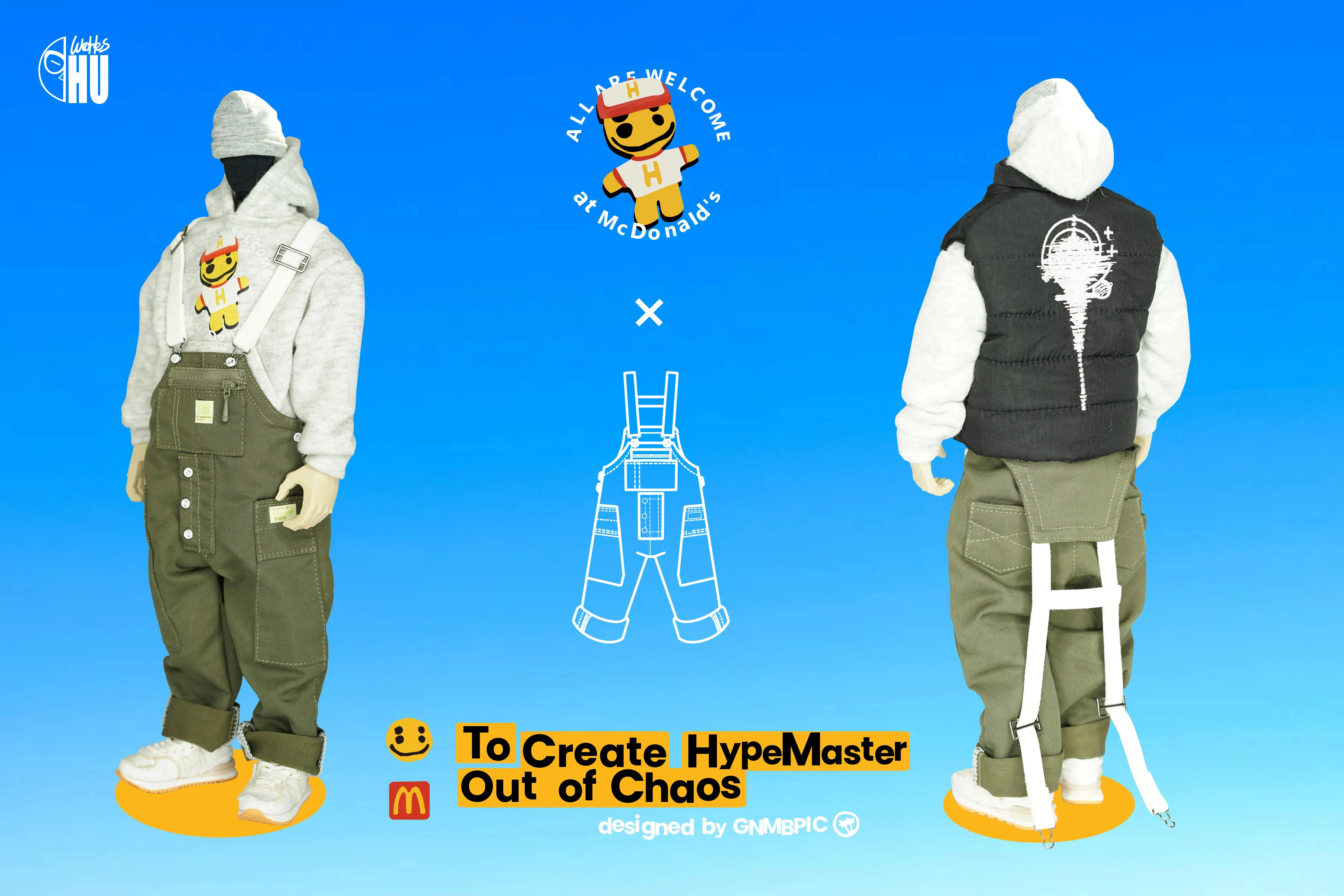 

Chuworks 1/6 Soldier Trend Doll Blythe Clothes Accessories Hooded Sweatshirt/bib Trousers Model fit 12" Action Figure Toy
