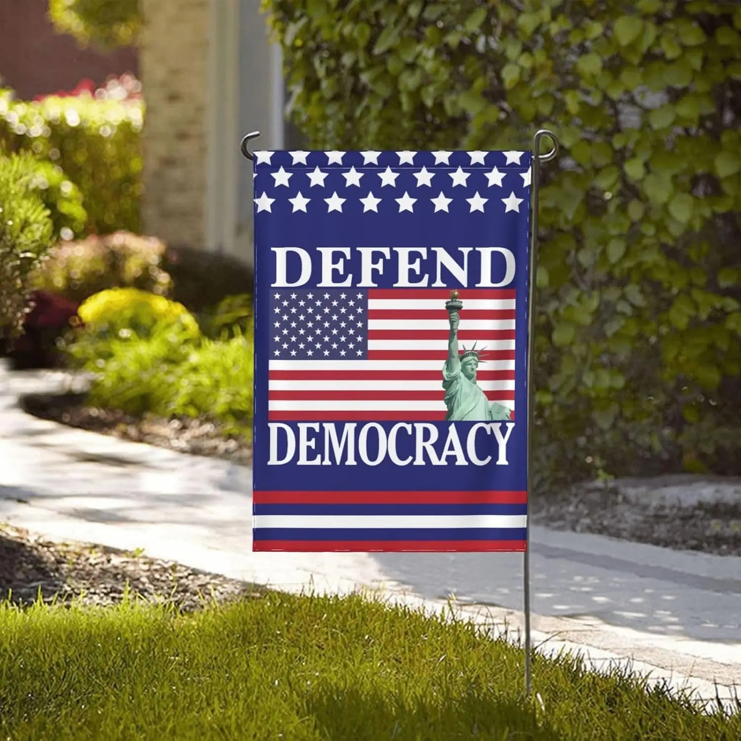 POFEISI Defend Democracy Garden Flag 12x18 Save Democracy Yard Sign House Flag No Flagstand Double Sided LLO LLX uui