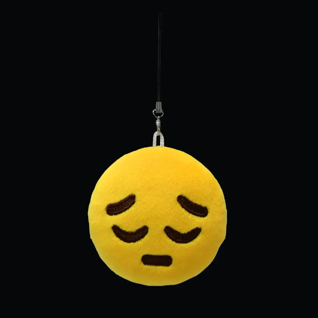 Round Stuffed Plush Chain Strap Emoticon Phone Strap DIY Keyring Fashion Gift Blowing Kiss Wink Snicker