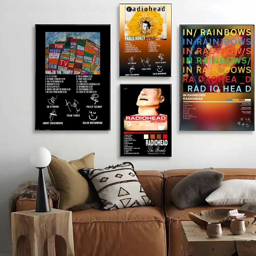 Band R-Radiohead Poster HD Art Decorative Wall Art Waterproof Home Décor for Living Room Bedroom Café Stylish Gift