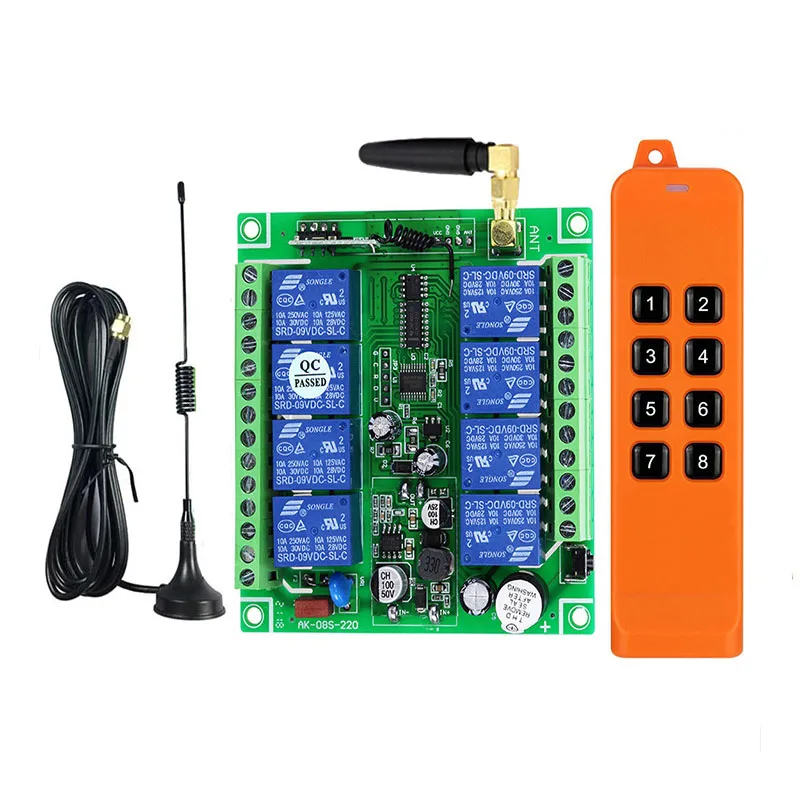 3000m DC12V 24V 36V 8CH 8 CH Radio Controller RF Wireless Remote Control Overhead travelling crane System Receiver 868Mhz Remote