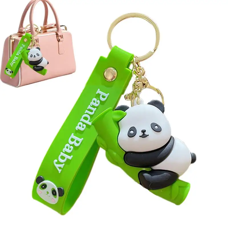 

Cartoon Panda Keychain PVC Cartoon Animal Keychain Cute Cartoon Panda Keychain Decoration Fashion Car Key Pendant Bags Doll