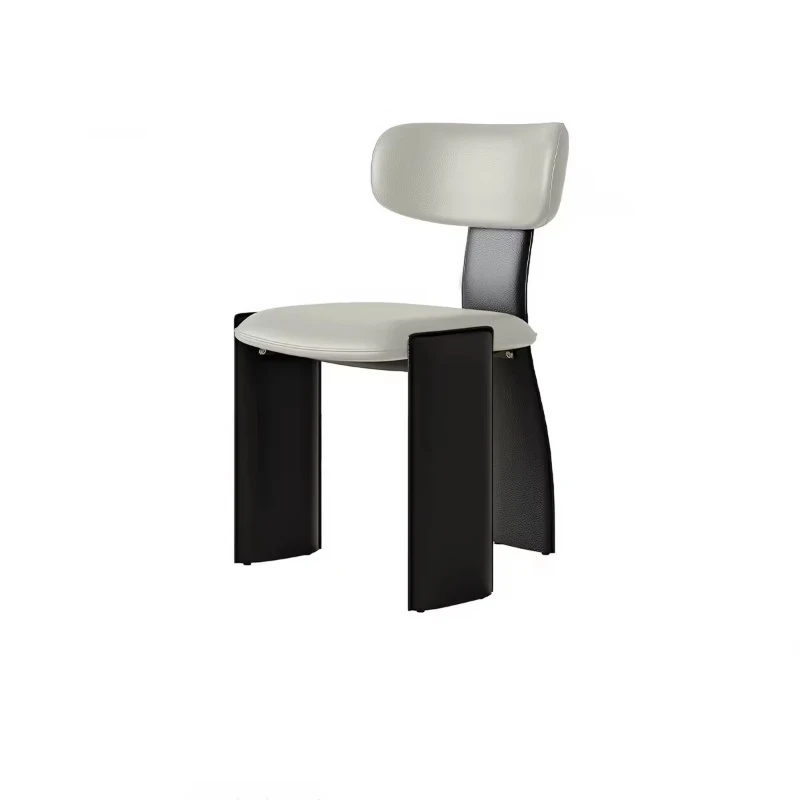 Modern simple, environmentally friendly and durable dining chair carbon steel frame super fiber leather seat cushion