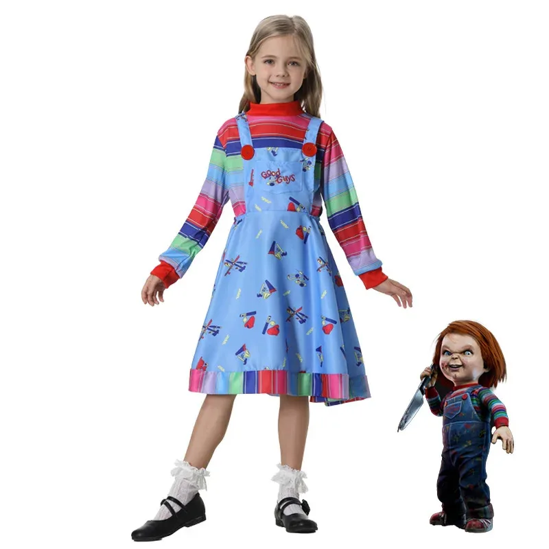 

Kids Girls Halloween Costume Cute Chucky Cosplay Dress Party Cosplay Outfit Dress for Children