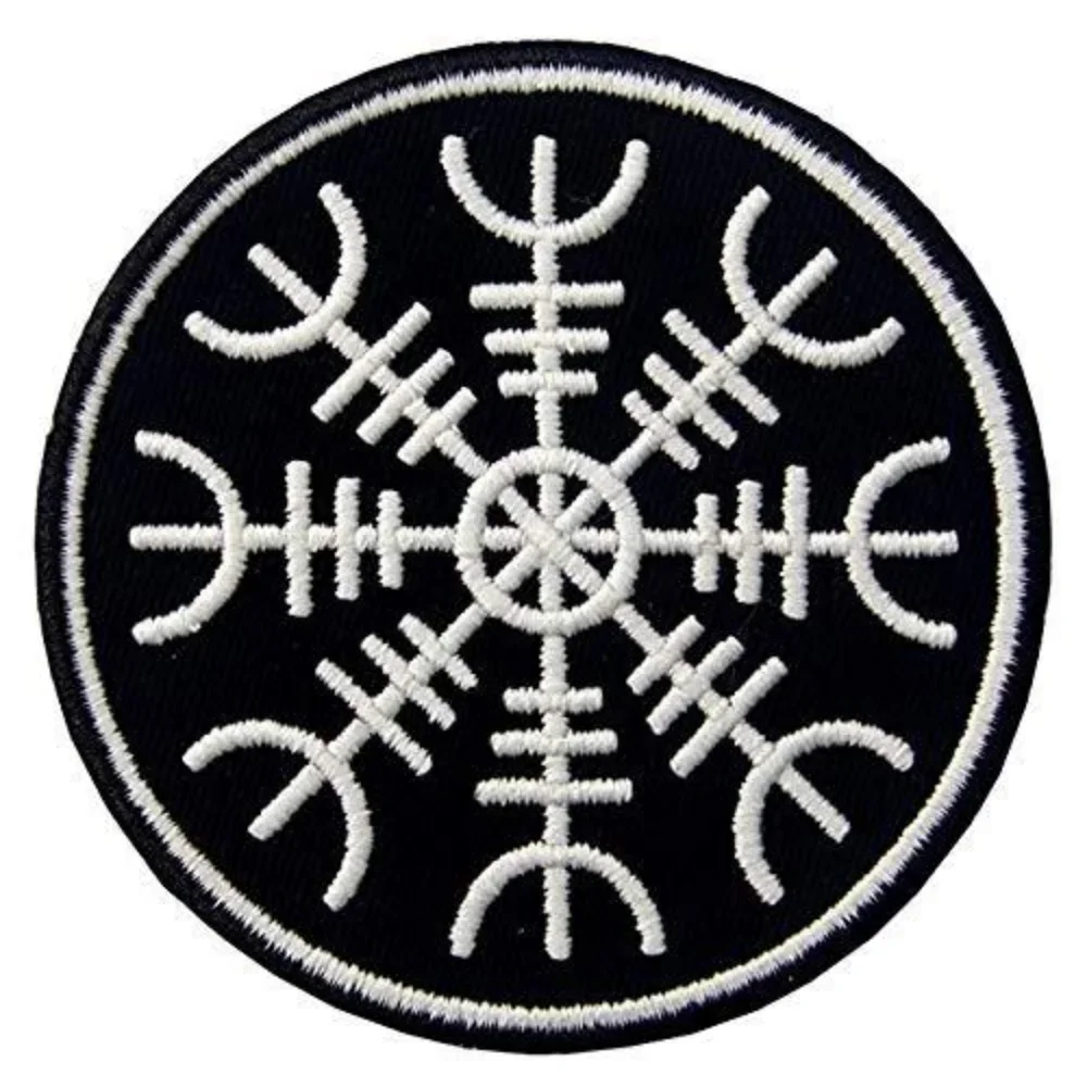 Nordic Viking Patches Rune Emblem Military Tactical Hook and Loop Appliques Punk Patch Compass Embroidery Stickers for Backpack