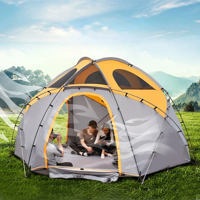 5 6 8 10 Person Outdoor Camping Hemispherical Dome Tent Portable Family Car Self Driving Party Hiking Aluminum Beach Ball Tent