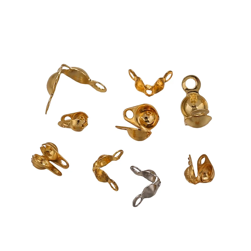 50/100 قطعة المشابك الفولاذ المقاوم للصدأ السنانير تجعيد الخرز نهاية موصلات ل الديكور القلائد أساور مجوهرات ذاتية الصنع صنع الملحقات