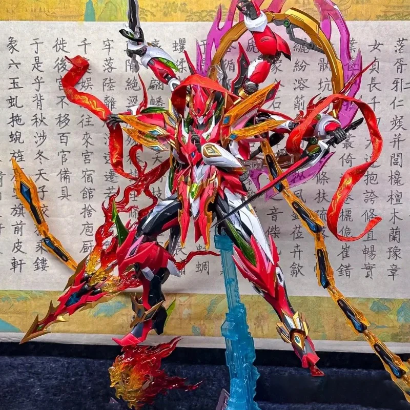 Nowy Model Mecha Nezha Sześcio-Ramienny z Silnikiem Atomowym i Podstawą Lotosu, Zestaw do Składania ze Stopu Metali, Figurki Akcji, Modna Zabawka, Idealny Prezent