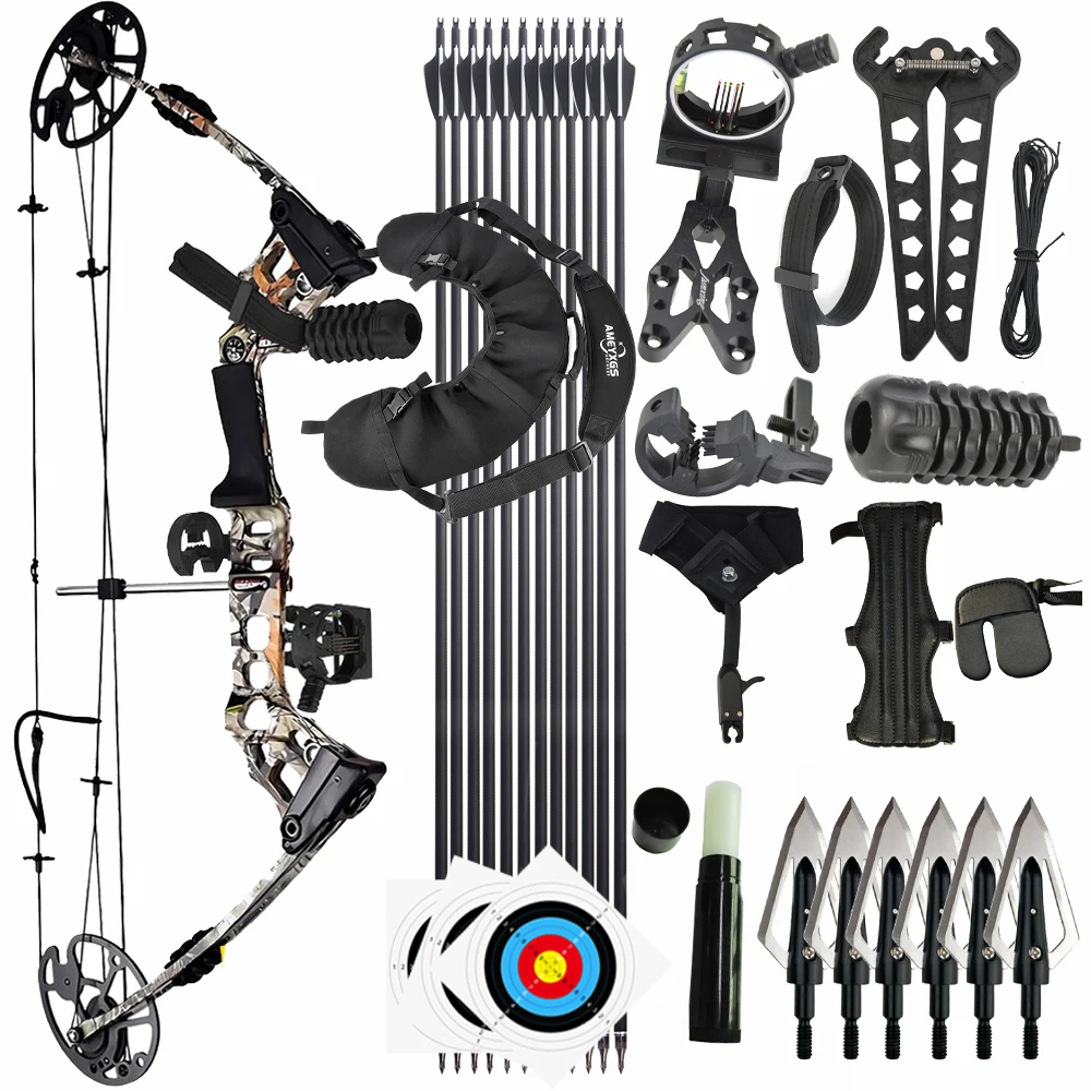 

Junxing Dragon X8 Hunting Compound Bow 20-70Lbs Arrow Hunting Accessories for Adults Shooting Target Archery Pulley Bow