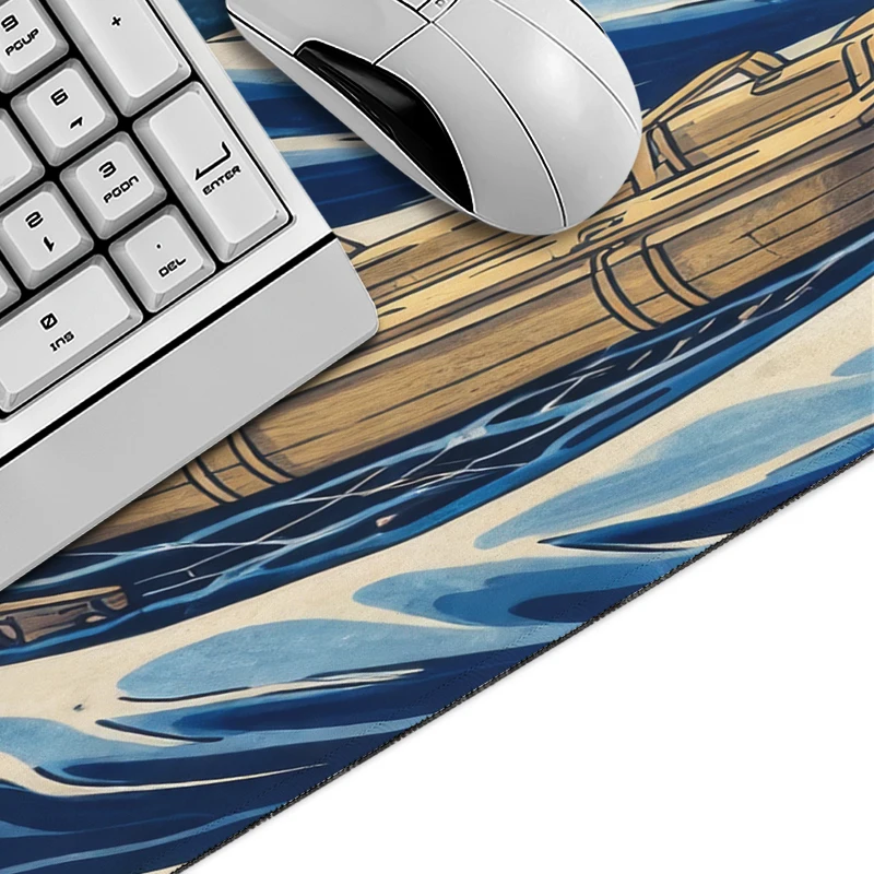 Japanese-style Wave Panda Mouse Pad Gaming printon demand Large HD Mousepad XXL Non-Slip Office Soft Mice Pad