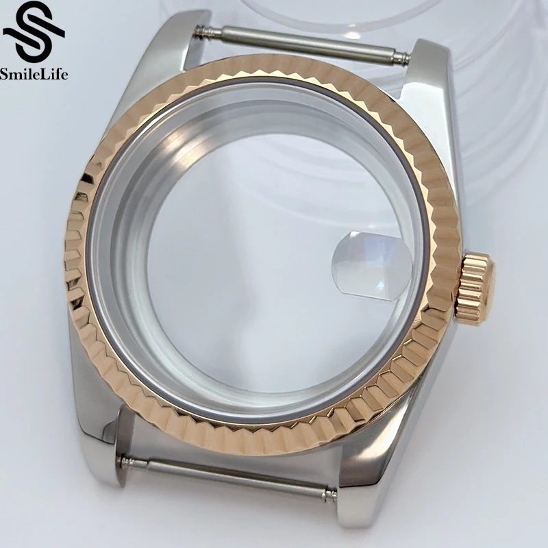 SmileLife сапфировое стекло 36 мм/39 мм для мужчин корпус часов подходит для NH34 NH35 NH36 механизм водонепроницаемый розовое золото-серебро нержавеющая сталь 316L