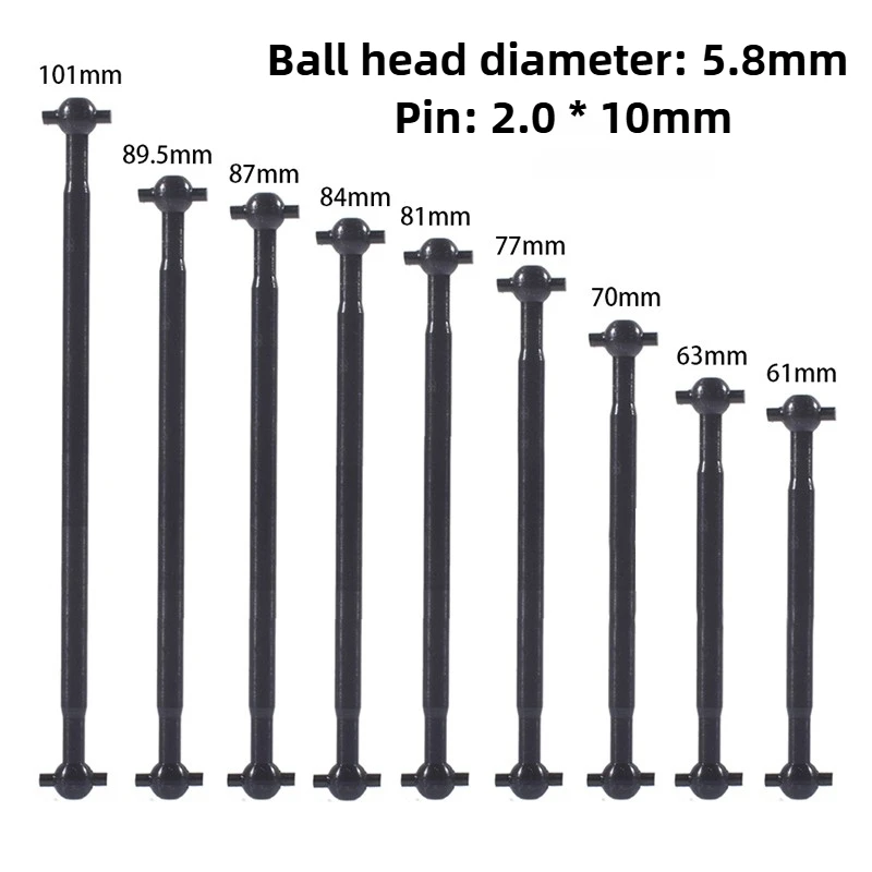 61/63/70/77/81/87/89,5/101mm Gehärtete Antriebswelle Modifikation Zubehör für RC Auto Metall Hund Knochen Modifikation Teile