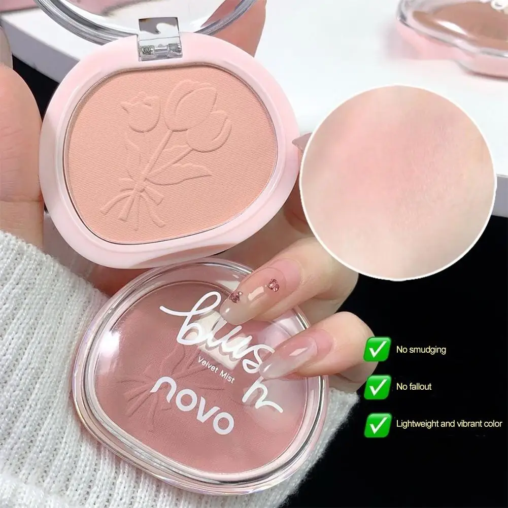 Novo Velvet Mist Blush 32g Polvo Desnudo Mate |   Colorete facial de enfoque suave, contorno de larga duración, mezclable para brillo natural M1K3