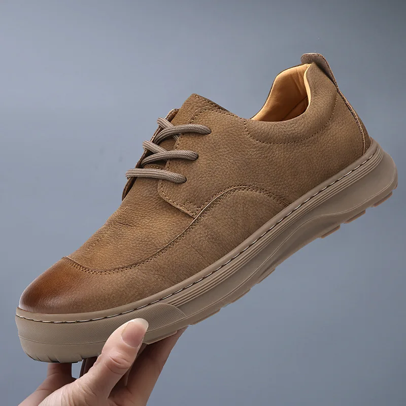 

Men's Shoes Spring Autumn New British Style Retro Workwear Shoes Casual Genuine Leather Shoes for Men