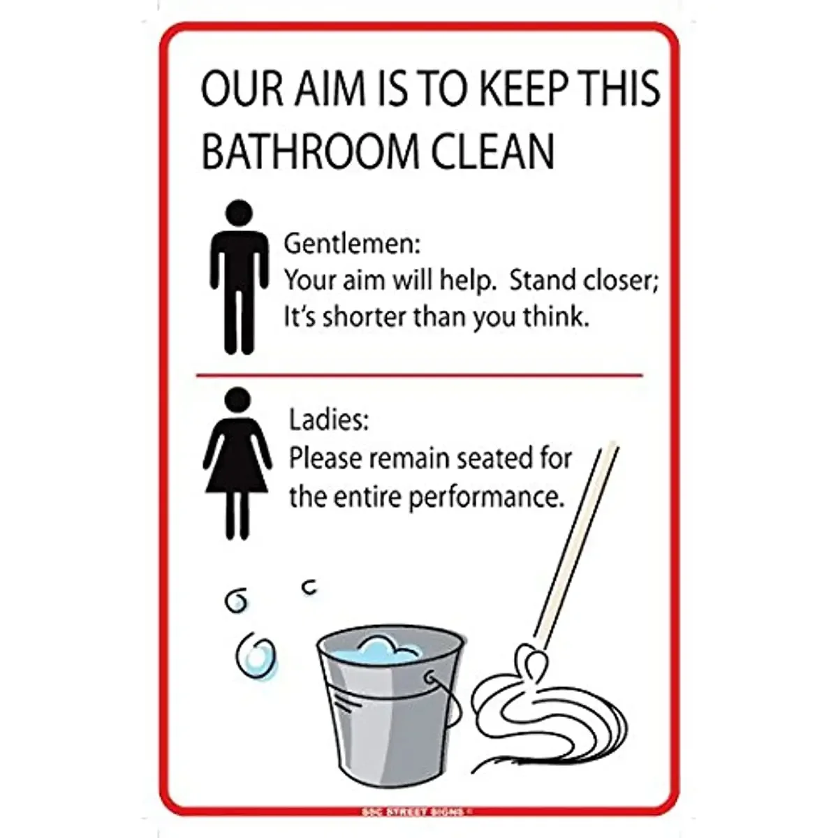 Our Aim Is To Keep This Bathroom Clean Aluminum Tin Metal Poster Sign Wall Decor 12x18