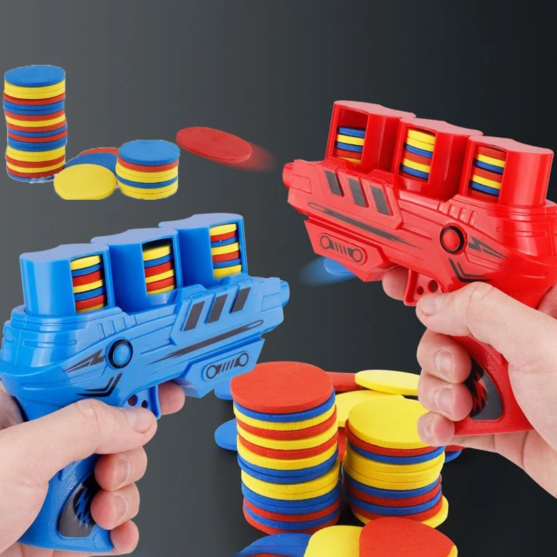 재미 있은 소프트 새총 비행 접시 총 장난감 더블 부모-자식 대화 형 소프트 총알 슈팅 점프 EVA 당근 어린이 크리스마스 선물