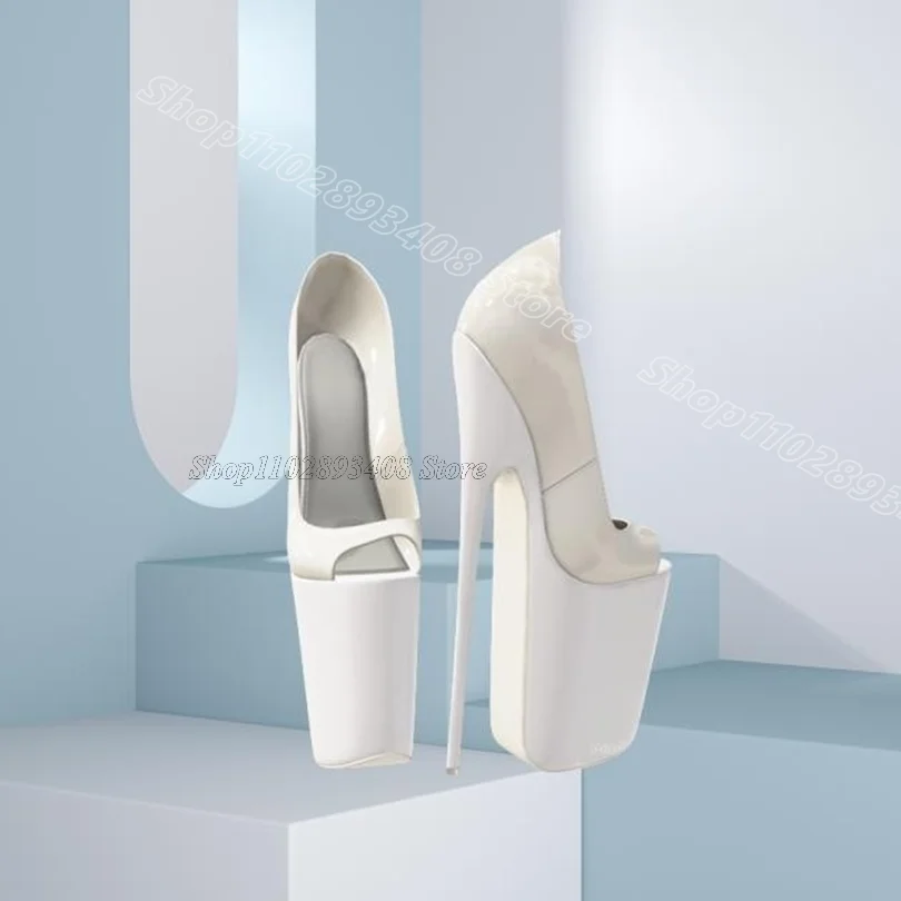 Décolleté slip on con piattaforma bicolore design sexy open toe per le donne abito casual primaverile moda pompe eleganti 2025 Zapatos Para Mujere