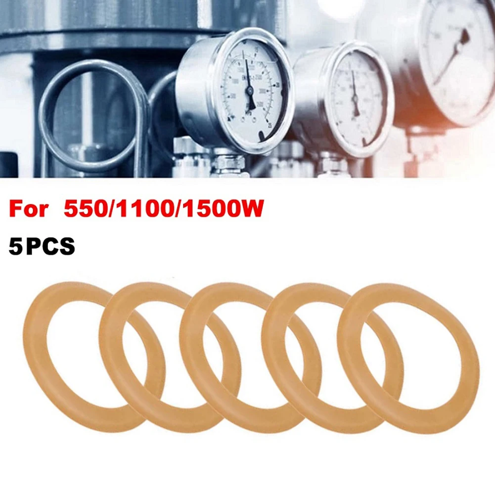 Robust Rubber Piston Rings (Set of Five) Suitable for Different Oil Compressor Models Including Popular Wattages
