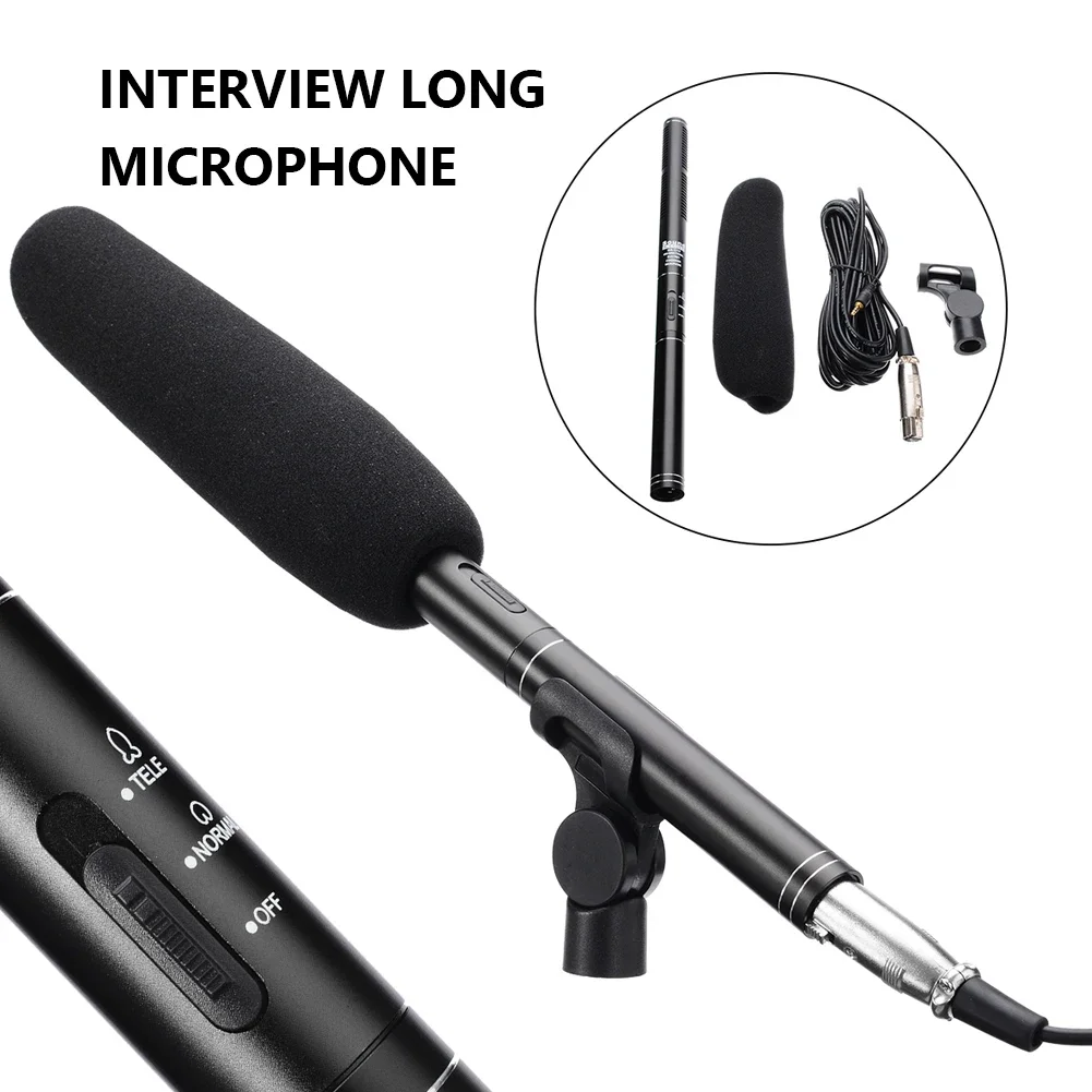 Professional Vioce Recording Broadcast Condenser Microphone Interview Recording Live Mic for DSLR Camera