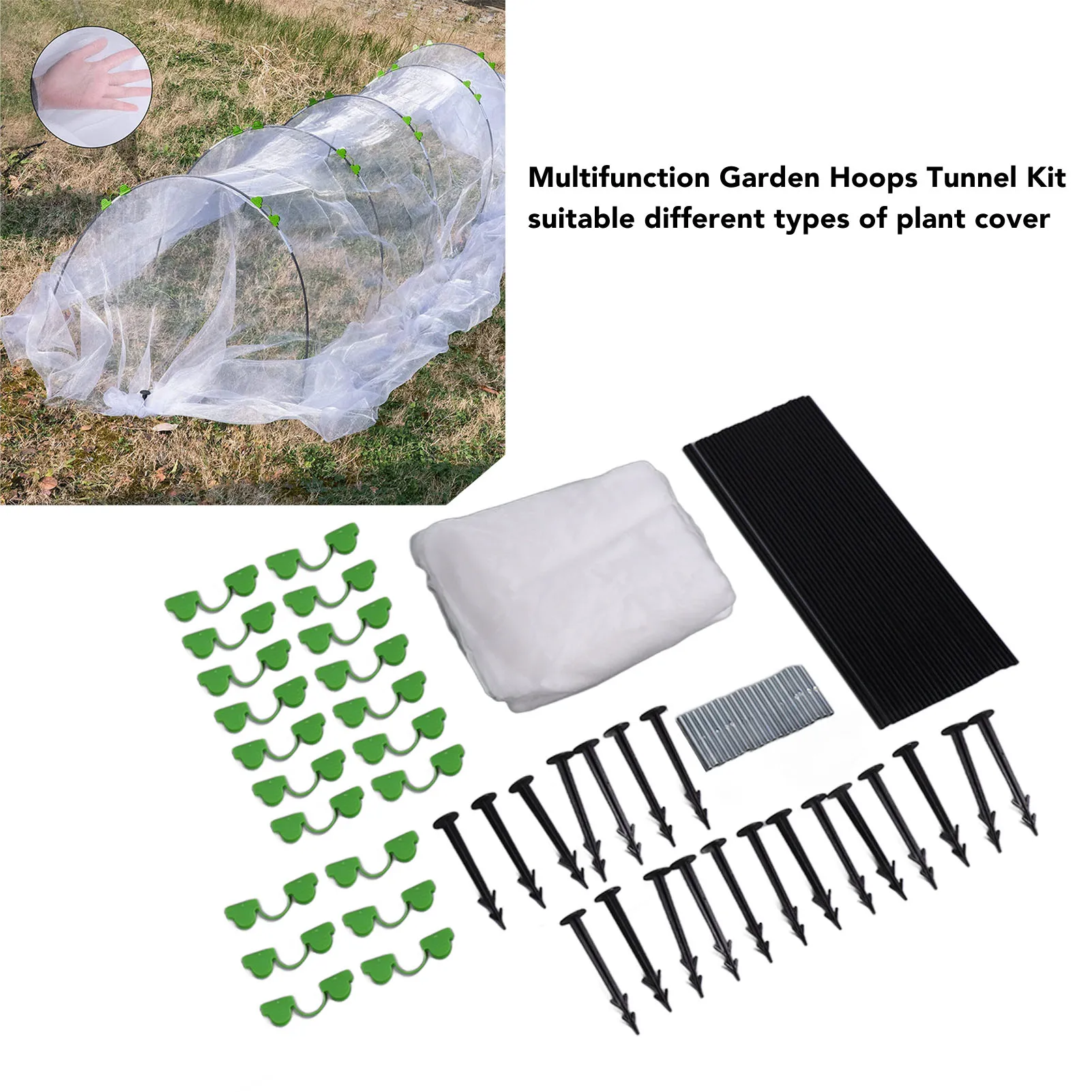 Greenhouse Hoops Grow Tunnel Kit Polyethylene Glass Fiber DIY Garden Hoops Support Frame Gardening Supplies For Raised Bed Row