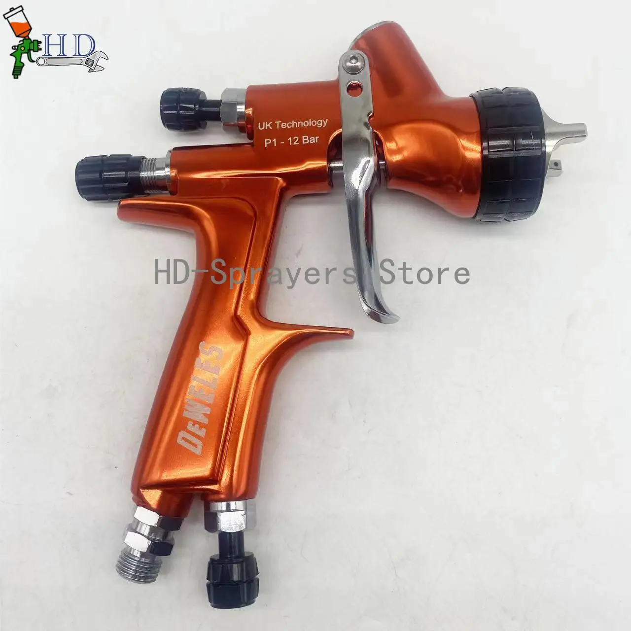 Orange / Sky Blue Car Paint Spray Gun 1.3+1.5mm Nozzle 600ML cup HVLP Paint Gun Water Based Air Spray Gun Airbrush