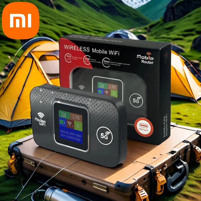 Xiaomi 4G 5G Wifi 6 موبايل هوت سبوت راوتر يدعم 10 مستخدم مع فتحة للبطاقات Sim راوتر لاسلكي محمول واي فاي هوت سبوت للسفر المنزلي