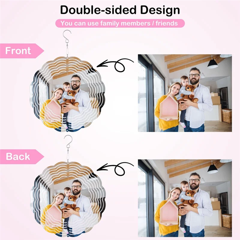 SR-2PCS 8 بوصة التسامي الرياح سبينر فارغة شخصية صور الرياح المغازل للحديقة