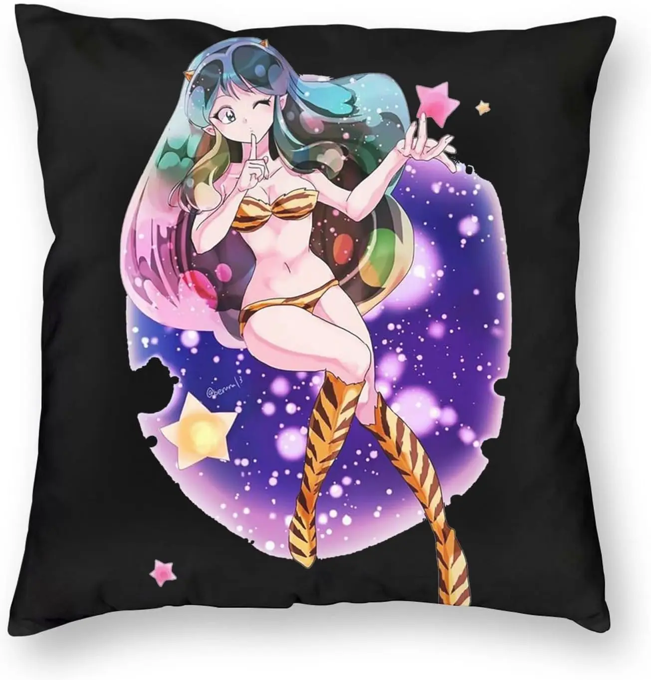 Urusei Yatsura Throw Pillow Covers Pillowcases Square Anime Decorative Covers Cushion 18