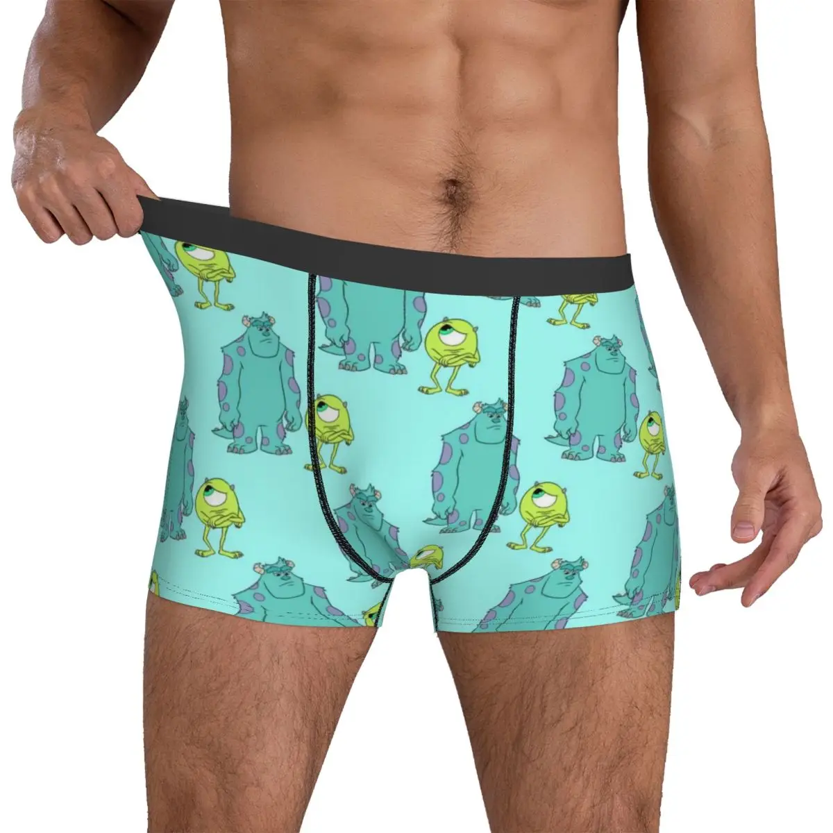 Monsters Inc مايك وسوللي السراويل ملخصات الملابس الداخلية جودة الذكور مريحة Boxershorts المطبوعة حجم كبير الملابس الداخلية